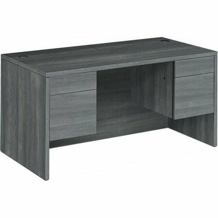 THE HON CO Double Pedestal Desk, Rectangle, 60inx30inx29/2in, Sterling Ash HON10573LS1